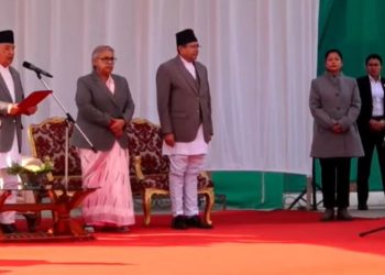 नवनियुक्त परराष्ट्रमन्त्री शर्माले लिए सपथ