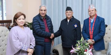 तेस्रोपटक पार्टी अध्यक्ष निर्वाचित भएपछि ओलीको देउवासँग पहिलो भेट