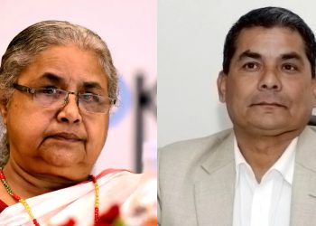 दुर्गा प्रसाईंसँग वार्ता गर्दै प्रधानमन्त्री कार्की