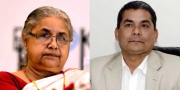 दुर्गा प्रसाईंसँग वार्ता गर्दै प्रधानमन्त्री कार्की